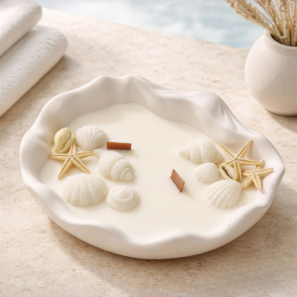 Świeca sojowa handmade „Le Mer” Posejdon – zapach oceanicznej bryzy | naturalna świeca sojowa
