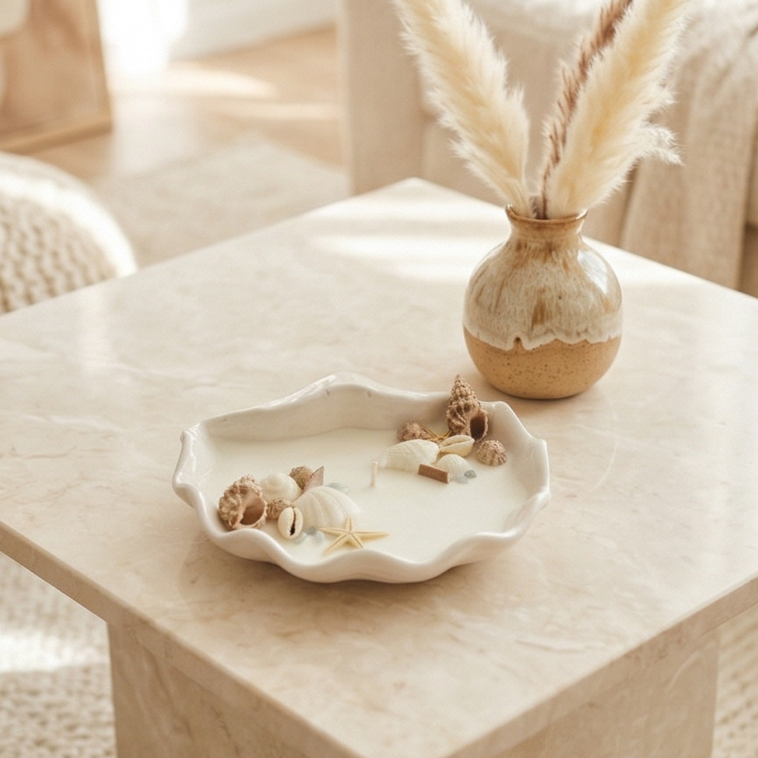 Świeca sojowa handmade „Le Mer” Posejdon – zapach oceanicznej bryzy | naturalna świeca sojowa
