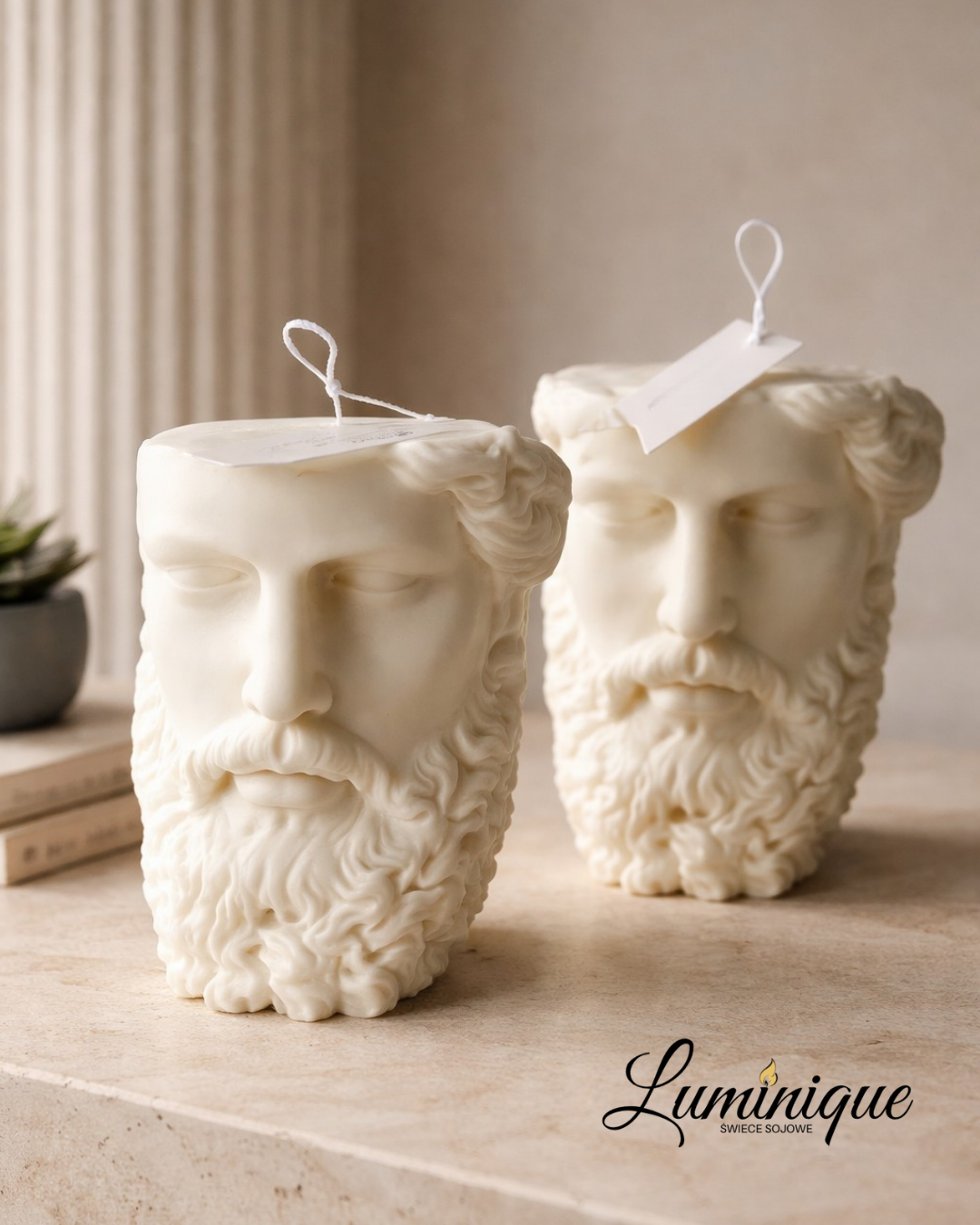 Świeca sojowa handmade Grecki Bóg – świeca wolnostojąca bezzapachowa