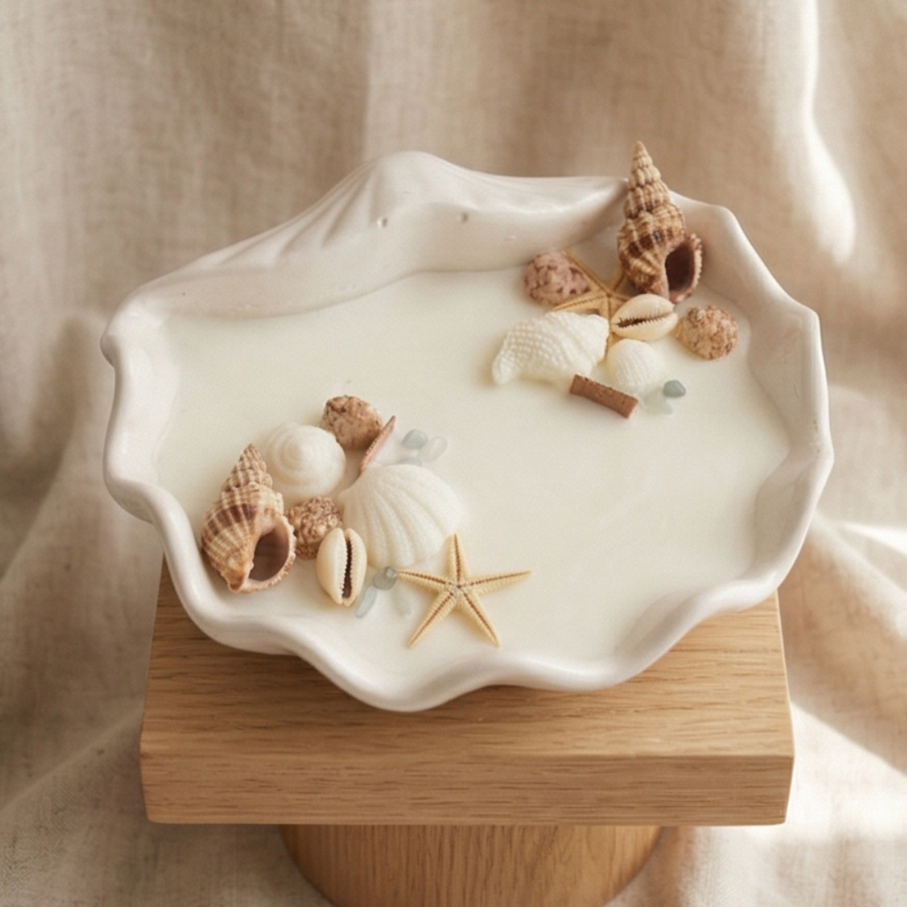 Świeca sojowa handmade „Le Mer” Posejdon – zapach oceanicznej bryzy | naturalna świeca sojowa