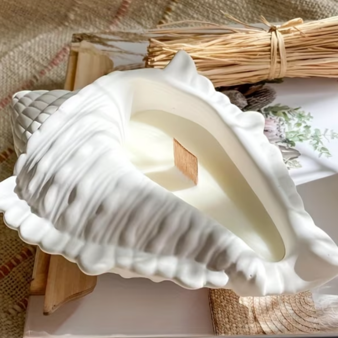 Świeca sojowa handmade / muszla z kolekcji La Mer - Ursula / Zapach morskiej bryzy