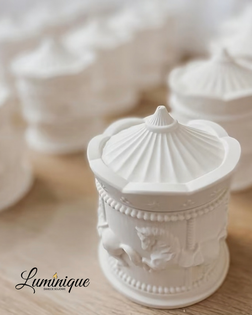 Świeca sojowa handmade Karuzela – zapach gumy balonowej | dekoracyjna świeca 250 g