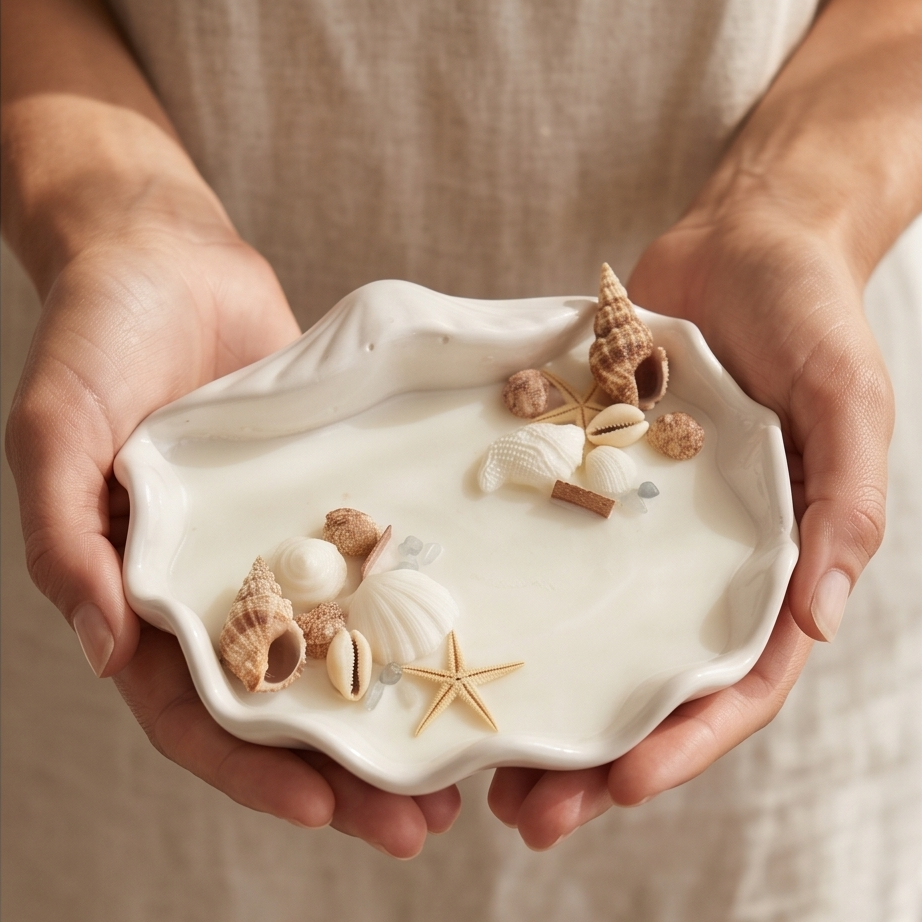Świeca sojowa handmade „Le Mer” Posejdon – zapach oceanicznej bryzy | naturalna świeca sojowa