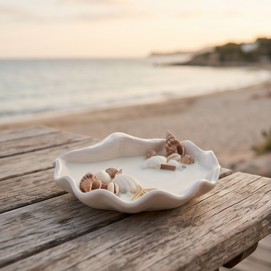 Świeca sojowa handmade „Le Mer” Posejdon – zapach oceanicznej bryzy | naturalna świeca sojowa